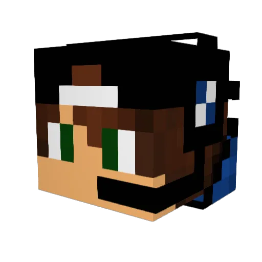 Ducatista Minecraft avatar head, 3D render