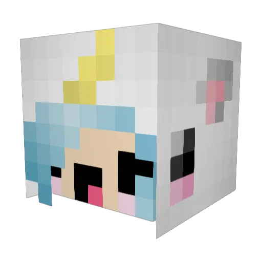 Duchess123 Minecraft avatar head, 3D render