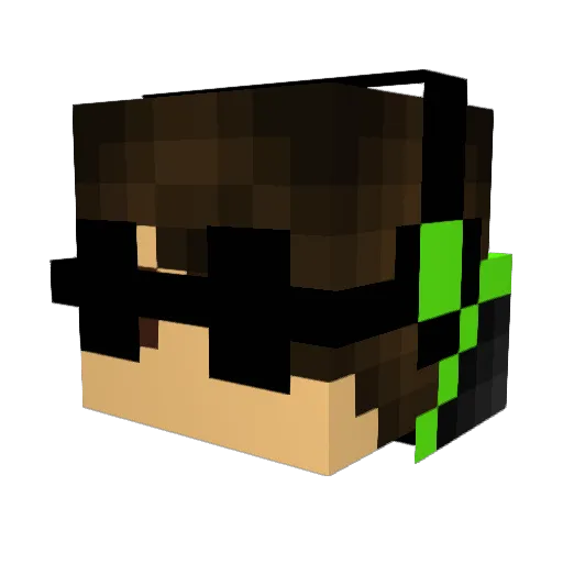 Duck286 Minecraft avatar head, 3D render