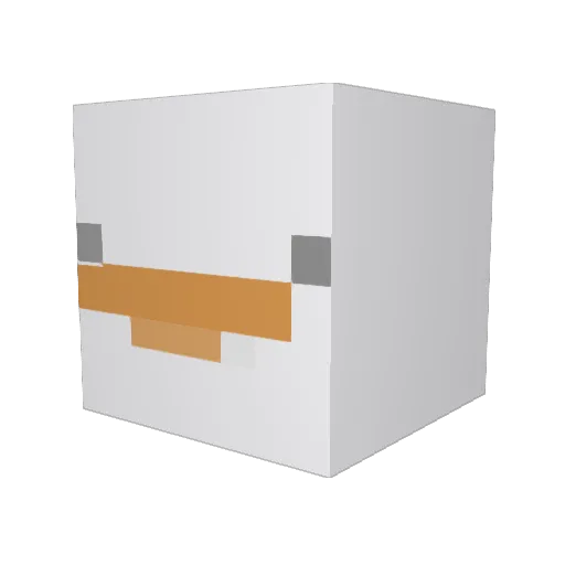 Duck4 Minecraft avatar head, 3D render