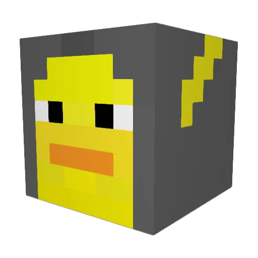 DuckDwarf Minecraft avatar head, 3D render
