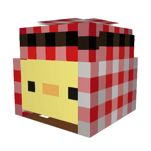 DuckGQ Minecraft avatar head, 3D render