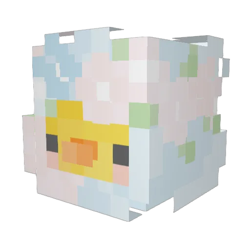 DuckIsLovely Minecraft avatar head, 3D render