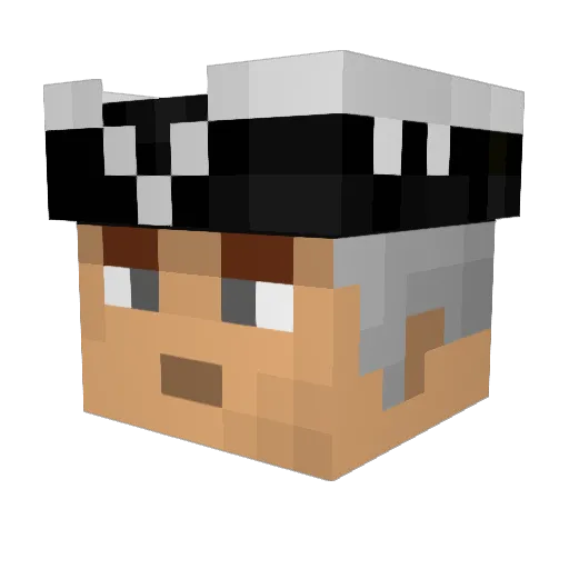 DuckMa Minecraft avatar head, 3D render