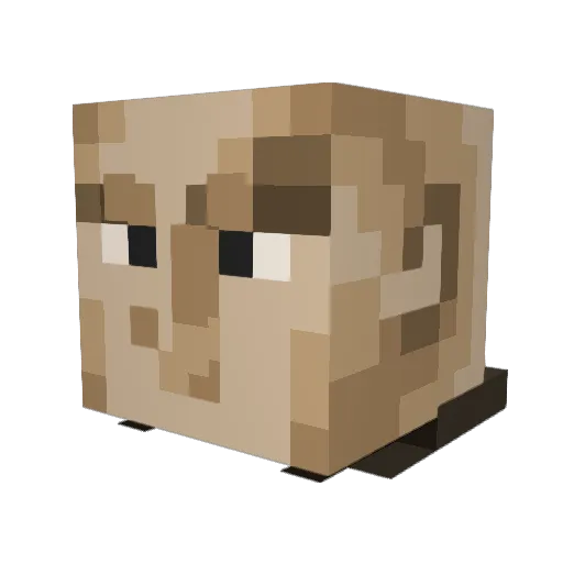 DuckMcNugget Minecraft avatar head, 3D render