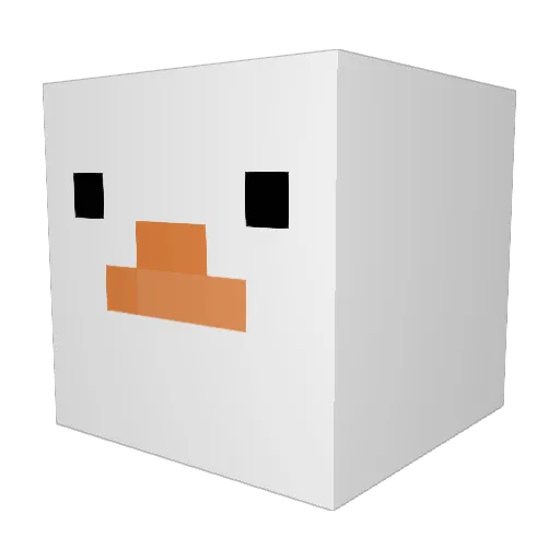 DuckOfficial336 Minecraft avatar head, 3D render