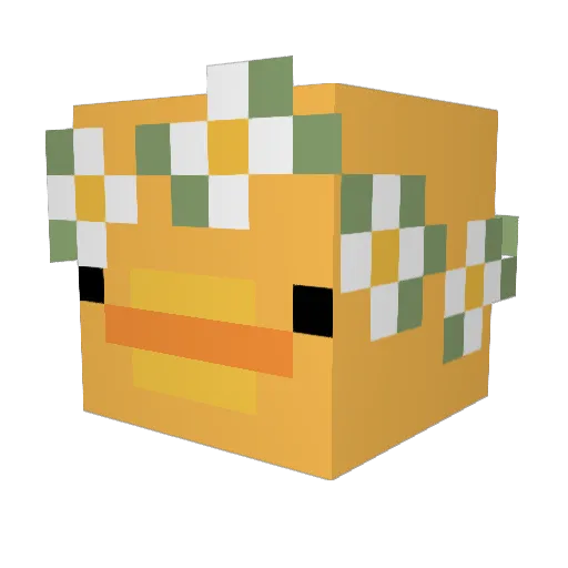 DuckSwaggington Minecraft avatar head, 3D render