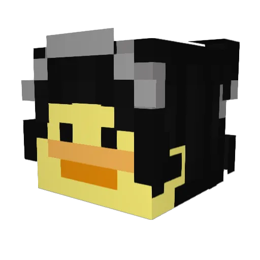 DuckTheBot Minecraft avatar head, 3D render