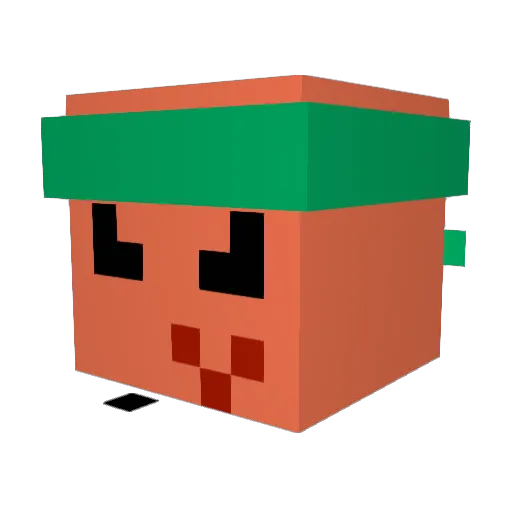 DuckWormA Minecraft avatar head, 3D render