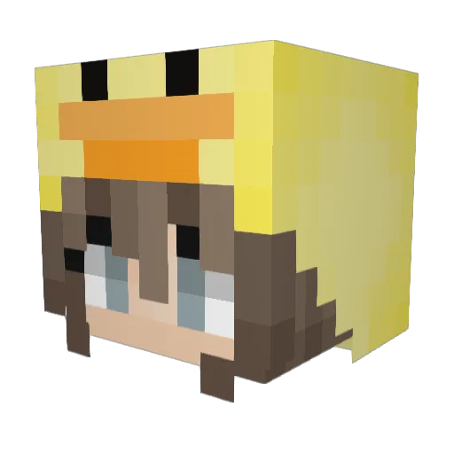 Duck_girly Minecraft avatar head, 3D render