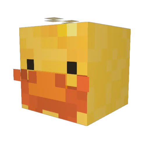 Duckception Minecraft avatar head, 3D render