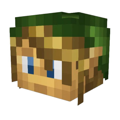 Duckflute Minecraft avatar head, 3D render