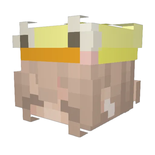 DuckieLamp Minecraft avatar head, 3D render