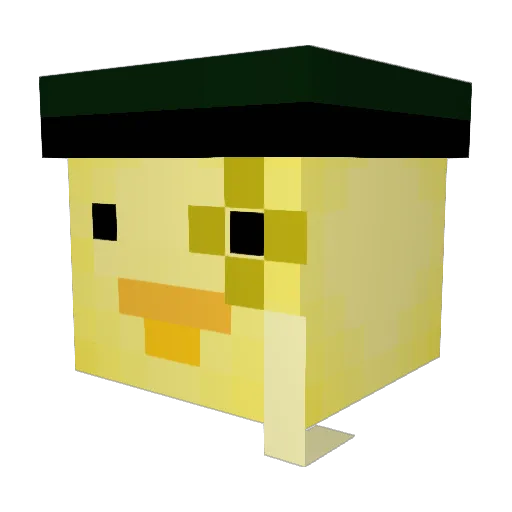 Duckiesb Minecraft avatar head, 3D render