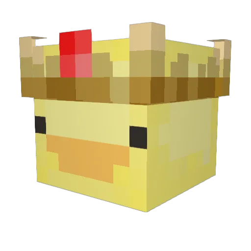 DuckleKing Minecraft avatar head, 3D render