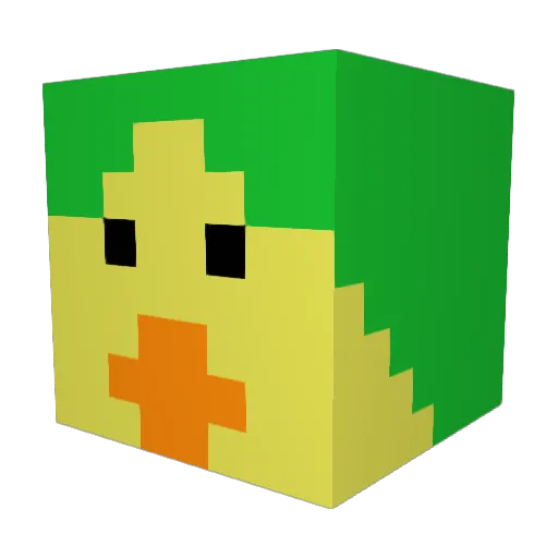 DuckonoaZoro Minecraft avatar head, 3D render