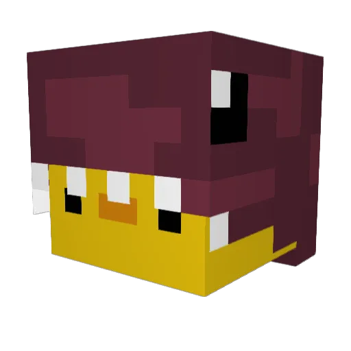 DuckosKing Minecraft avatar head, 3D render