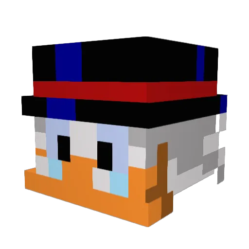 Ducktal3s Minecraft avatar head, 3D render