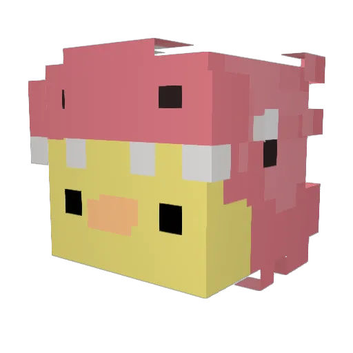 Duckuloso Minecraft avatar head, 3D render