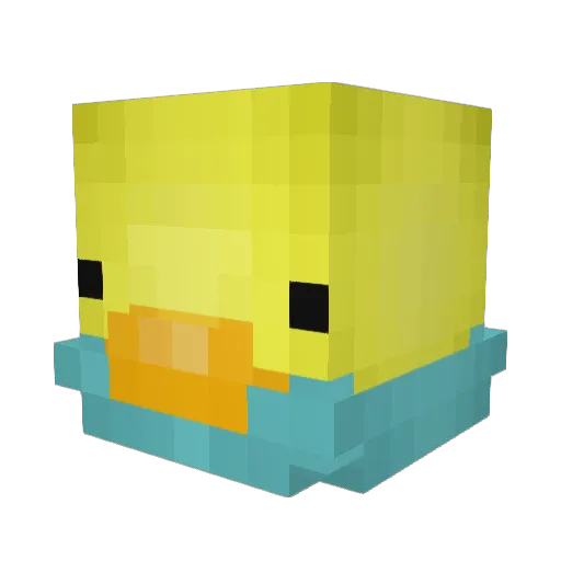 DuckyBananas Minecraft avatar head, 3D render
