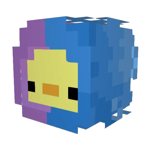 DuckyDaffodil Minecraft avatar head, 3D render