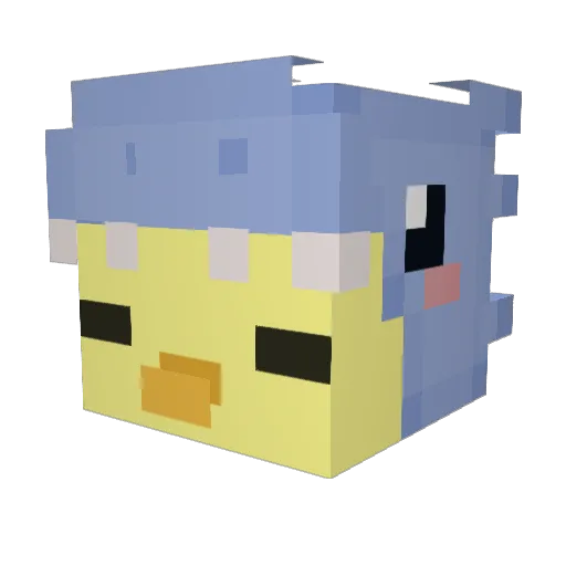 DuckyDotRar Minecraft avatar head, 3D render