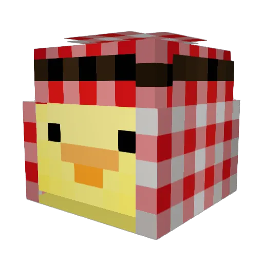 DuckyDuckGT Minecraft avatar head, 3D render