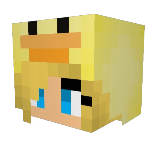 DuckyFeatherz Minecraft avatar head, 3D render