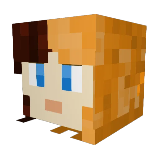 DuckyMolMol Minecraft avatar head, 3D render