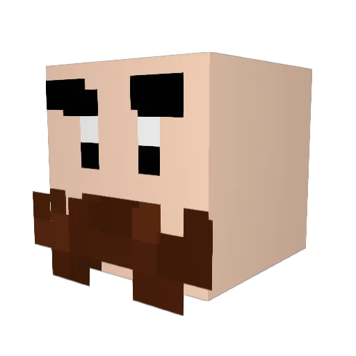 DuckyPM Minecraft avatar head, 3D render