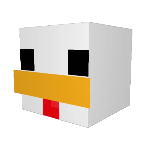 DuckyR6 Minecraft avatar head, 3D render