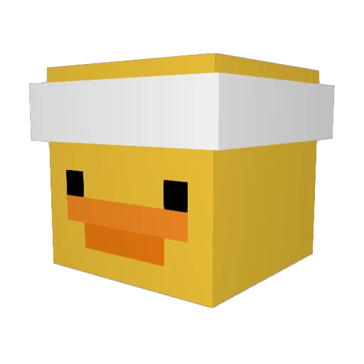 Duckybreadeater Minecraft avatar head, 3D render