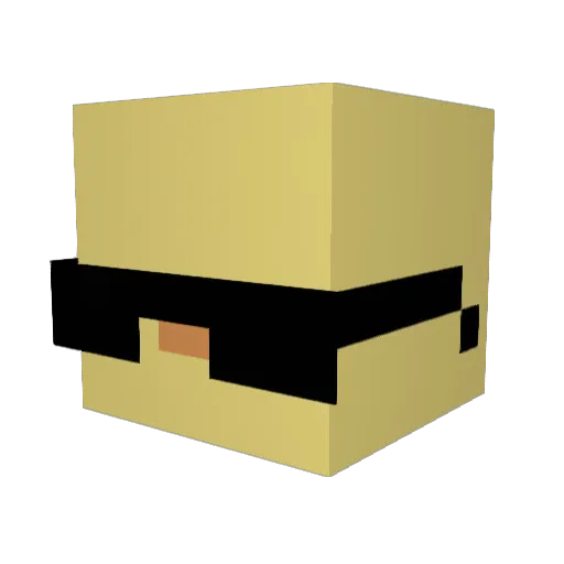 Duckyoski Minecraft avatar head, 3D render
