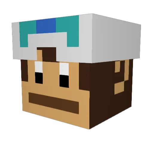 DucosMucos Minecraft avatar head, 3D render