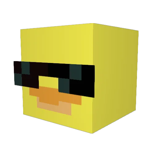DucsterB Minecraft avatar head, 3D render
