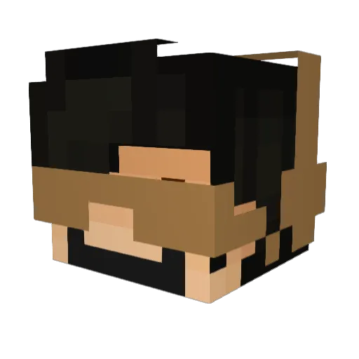 DudeLiving1nABox Minecraft avatar head, 3D render