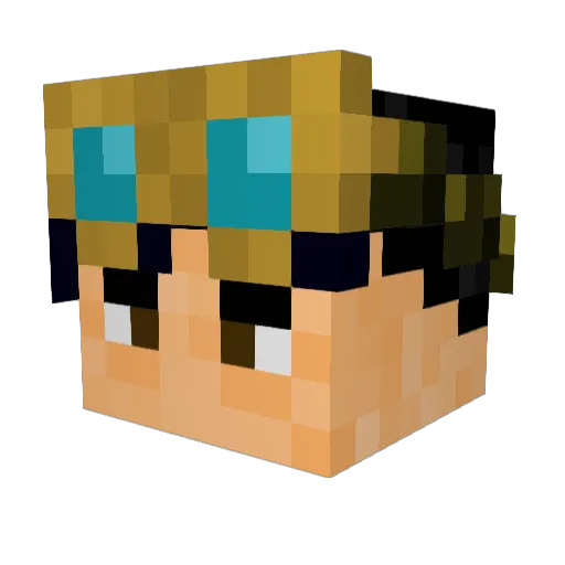DudeRacerX Minecraft avatar head, 3D render