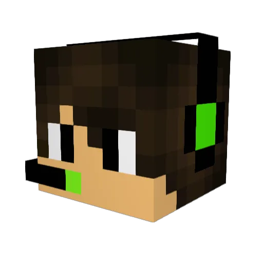 Dudecorn Minecraft avatar head, 3D render
