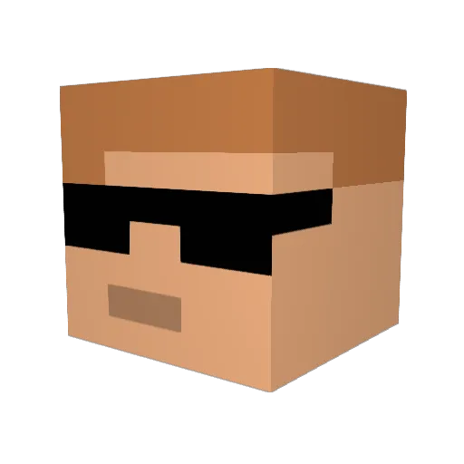 Dudeinadrone Minecraft avatar head, 3D render