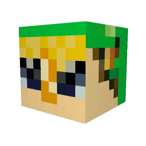 Dudeman_ Minecraft avatar head, 3D render