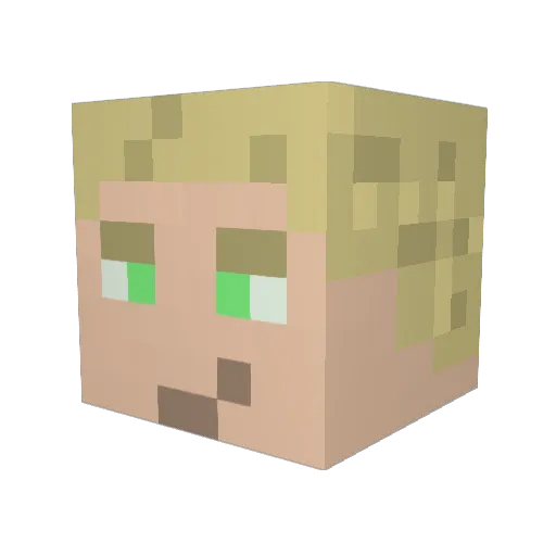 Dudistar Minecraft avatar head, 3D render