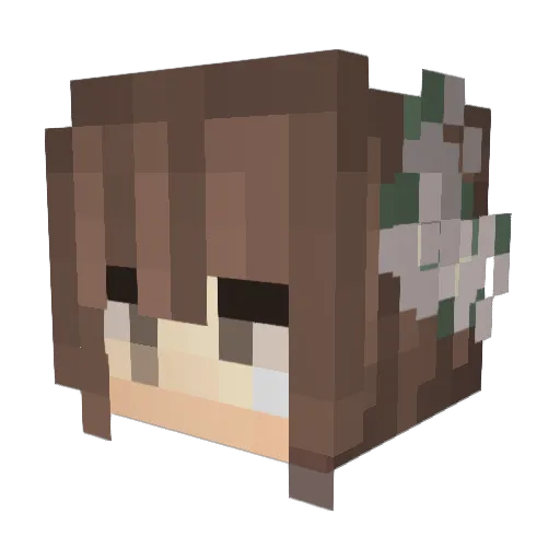 Dudito Minecraft avatar head, 3D render