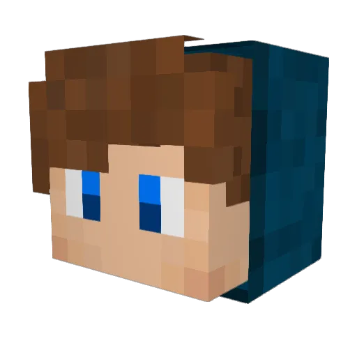 DuduPlays_ Minecraft avatar head, 3D render