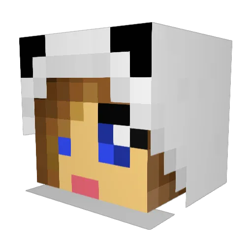Dudualda Minecraft avatar head, 3D render