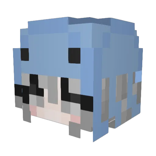 Dudungsil Minecraft avatar head, 3D render