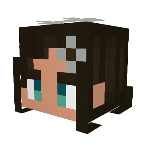 Dudusawada Minecraft avatar head, 3D render
