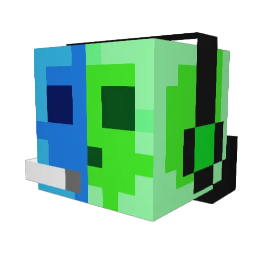 DueP Minecraft avatar head, 3D render