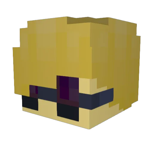 Duecie Minecraft avatar head, 3D render