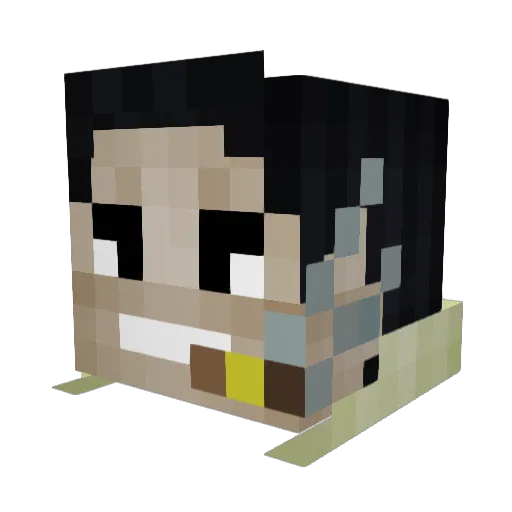 Dufailo Minecraft avatar head, 3D render