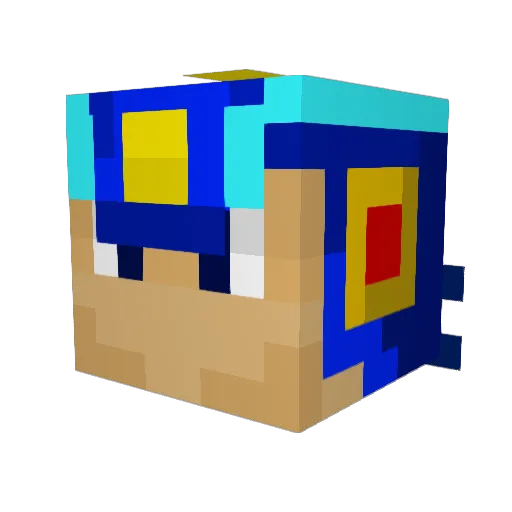 Dufflelele Minecraft avatar head, 3D render